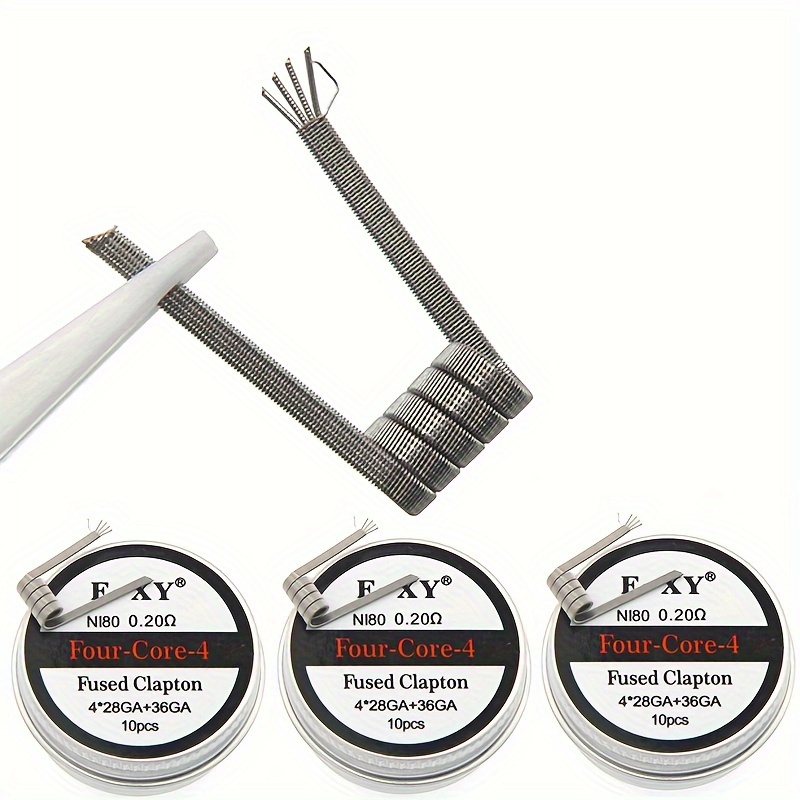 Coil Building Kit - 10 шт./кор., Nichrome Fused Clapton катушки,
