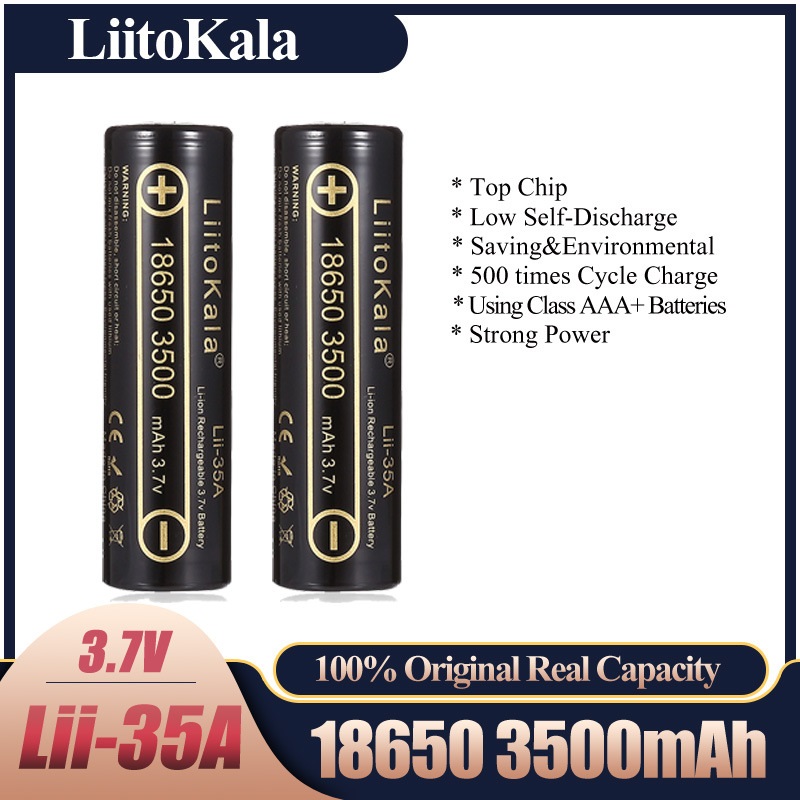 2-10 шт. LiitoKala Lii-35A 186 – обзор и цена Vape Battery 18650